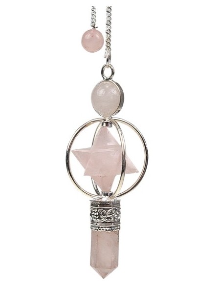 Photo de Pendule Sphèrerkaba en pierre semi précieuse quartz rose - Encens.fr - Boutique ésotérique en ligne - vente de Pendule 