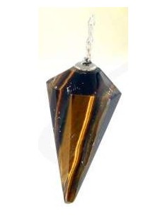 Photo de Pendule oeil de tigre faceté - Encens.fr - Boutique ésotérique en ligne - vente de Pendule oeil de tigre faceté