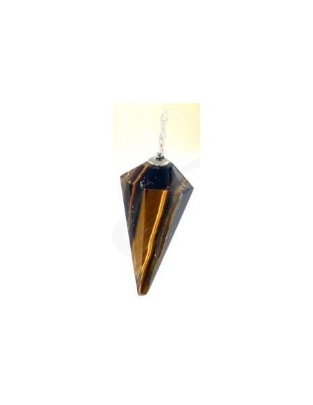 Photo de Pendule oeil de tigre faceté - Encens.fr - Boutique ésotérique en ligne - vente de Pendule oeil de tigre faceté