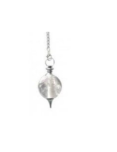 Photo de Pendule spheroton argenté en cristal de roche - Encens.fr - Boutique ésotérique en ligne - vente de Pendule spheroton a