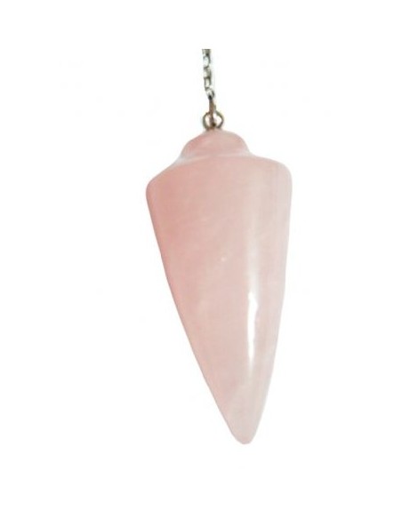 Photo de Pendule conique lisse en quartz rose - Encens.fr - Boutique ésotérique en ligne - vente de Pendule conique lisse en qua
