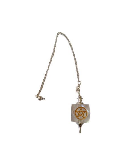 Photo de Pendule dodécaèdre cristal avec pentagramme - Encens.fr - Boutique ésotérique en ligne - vente de Pendule dodécaèdre cr