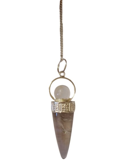 Photo de Pendule conique cristal avec  boule - Encens.fr - Boutique ésotérique en ligne - vente de Pendule conique cristal avec 