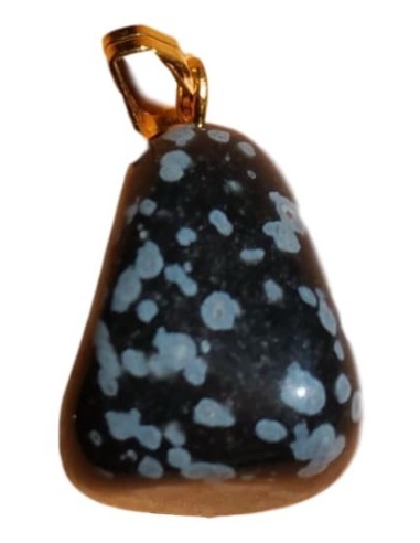 Photo de Pendentif triface belière en Obsidienne neige - Encens.fr - Boutique ésotérique en ligne - vente de Pendentif triface b