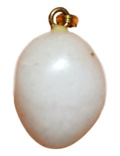 Pendentif forme libre belière en Opale blanche
