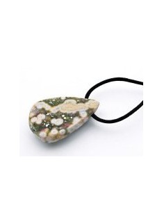 Photo de Pendentif semi poli en jaspe orbiculaire - Encens.fr - Boutique ésotérique en ligne - vente de Pendentif semi poli en j