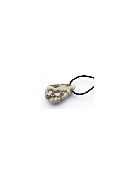 Photo de Pendentif semi poli en jaspe orbiculaire - Encens.fr - Boutique ésotérique en ligne - vente de Pendentif semi poli en j