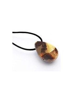 Photo de Pendentif semi poli en jaspe polychrome - Encens.fr - Boutique ésotérique en ligne - vente de Pendentif semi poli en ja