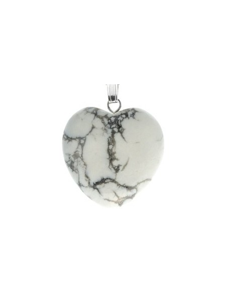 Photo de Pendentif Coeur en howlite - Encens.fr - Boutique ésotérique en ligne - vente de Pendentif Coeur en howlite