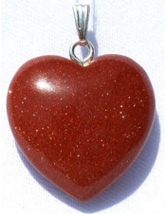 Photo de Pendentif Coeur en pierre de soleil - Encens.fr - Boutique ésotérique en ligne - vente de Pendentif Coeur en pierre de 