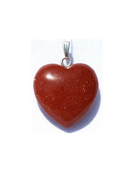 Photo de Pendentif Coeur en pierre de soleil - Encens.fr - Boutique ésotérique en ligne - vente de Pendentif Coeur en pierre de 