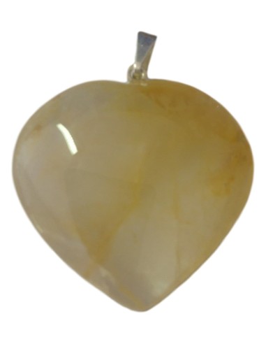 Photo de Pendentif Coeur en quartz citriné - Encens.fr - Boutique ésotérique en ligne - vente de Pendentif Coeur en quartz citri