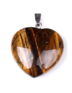 Photo de Pendentif Coeur en oeil de tigre - Encens.fr - Boutique ésotérique en ligne - vente de Pendentif Coeur en oeil de tigre
