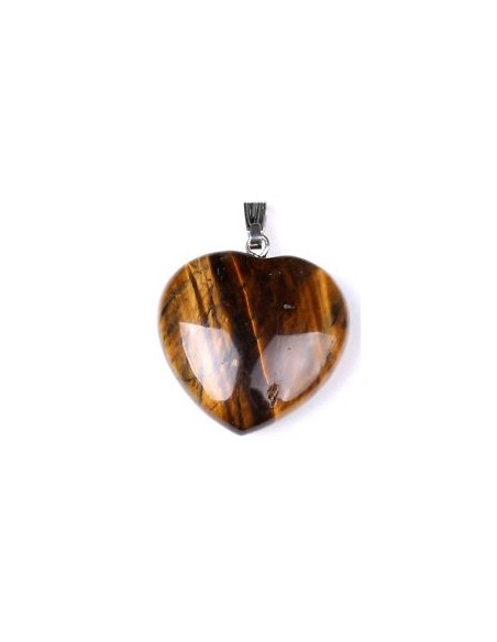 Photo de Pendentif Coeur en oeil de tigre - Encens.fr - Boutique ésotérique en ligne - vente de Pendentif Coeur en oeil de tigre