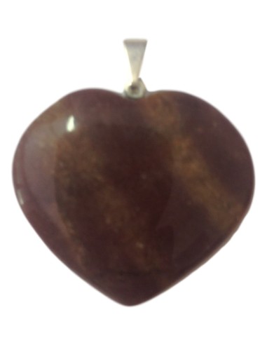 Photo de Pendentif Coeur en jaspe - Encens.fr - Boutique ésotérique en ligne - vente de Pendentif Coeur en jaspe