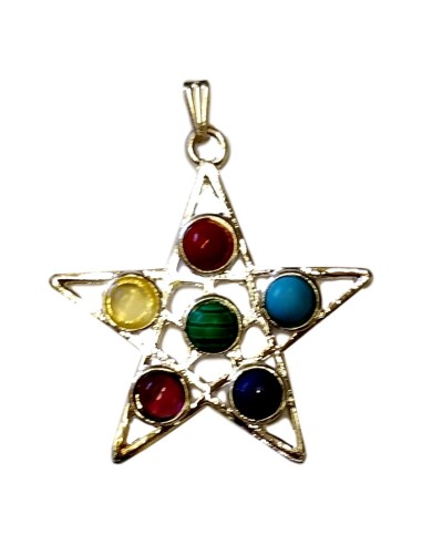 Photo de Pendentif 7 chakras Etoile - Encens.fr - Boutique ésotérique en ligne - vente de Pendentif 7 chakras Etoile