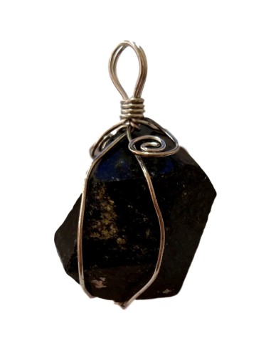 Photo de pendentif brut enchassé en tourmaline - Encens.fr - Boutique ésotérique en ligne - vente de pendentif brut enchassé en 