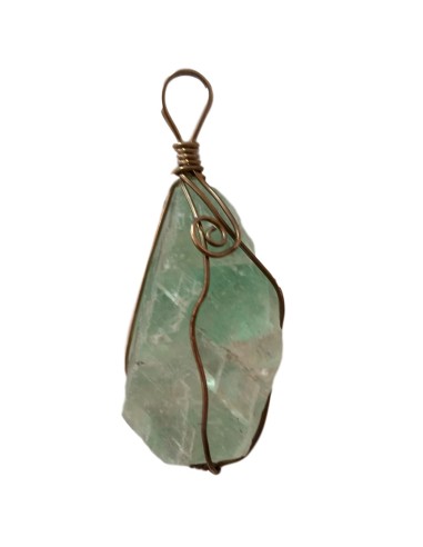 Photo de pendentif brut enchassé en fluorite - Encens.fr - Boutique ésotérique en ligne - vente de pendentif brut enchassé en fl