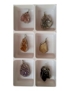 Photo de lot de pendentifs druses variées enchassés - Encens.fr - Boutique ésotérique en ligne - vente de lot de pendentifs drus