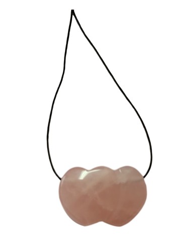 Photo de Coeur double puffy en Quartz rose - Encens.fr - Boutique ésotérique en ligne - vente de Coeur double puffy en Quartz ro