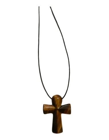 Photo de Pendentif croix ankh en oeil de tigre - Encens.fr - Boutique ésotérique en ligne - vente de Pendentif croix ankh en oei