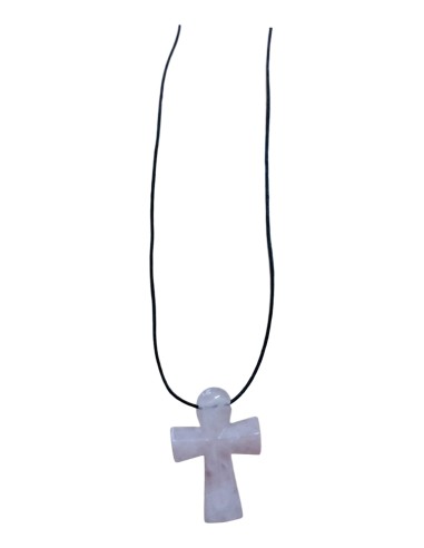 Photo de Pendentif croix ankh en quartz rose - Encens.fr - Boutique ésotérique en ligne - vente de Pendentif croix ankh en quart