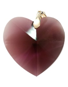 Photo de Pendentif Coeur en cristal violet type Swarovski - Encens.fr - Boutique ésotérique en ligne - vente de Pendentif Coeur 