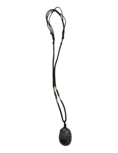 Photo de Collier artisanal avec pierre percée en Obsidienne neige - Encens.fr - Boutique ésotérique en ligne - vente de Collier 