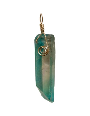 Photo de Pendentif Aqua aura en fil d'argent - Encens.fr - Boutique ésotérique en ligne - vente de Pendentif Aqua aura en fil d'