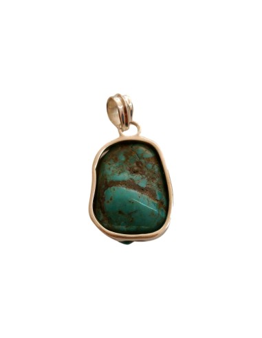 Photo de Pendentif cerclé Turquoise - Encens.fr - Boutique ésotérique en ligne - vente de Pendentif cerclé Turquoise