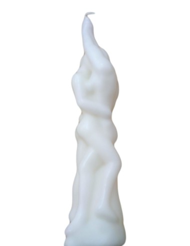 Photo de Figurine de cire homme femme enlaçés blanche - Encens.fr - Boutique ésotérique en ligne - vente de Figurine de cire hom