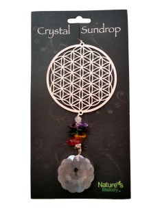 Photo de Suspension Fleur de vie avec cristaux 7 chakras - Encens.fr - Boutique ésotérique en ligne - vente de Suspension Fleur 