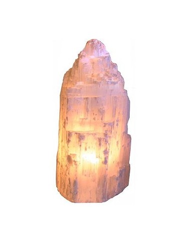 Photo de Lampe minérale en sélénite 25 cm - Encens.fr - Boutique ésotérique en ligne - vente de Lampe minérale en sélénite 25 cm