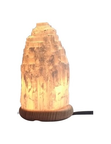 Photo de Lampe minérale en sélénite 20 cm avec socle - Encens.fr - Boutique ésotérique en ligne - vente de Lampe minérale en sél