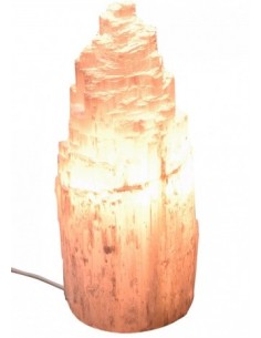 Lampe minérale en sélénite 30 cm