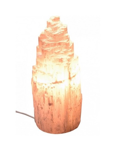 Photo de Lampe minérale en sélénite 30 cm - Encens.fr - Boutique ésotérique en ligne - vente de Lampe minérale en sélénite 30 cm