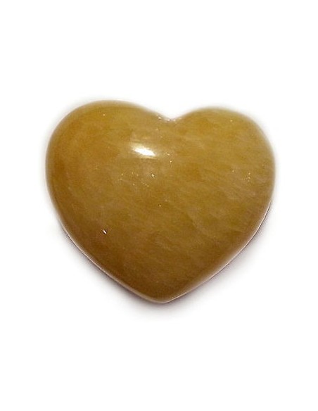 Photo de Coeur en calcédoine jaune 4cm - Encens.fr - Boutique ésotérique en ligne - vente de Coeur en calcédoine jaune 4cm
