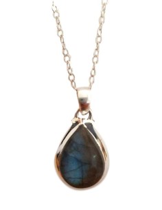 Photo de Pendentif cerclé en argent et labradorite avec sa chaîne - Encens.fr - Boutique ésotérique en ligne - vente de Pendenti