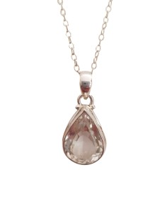 Photo de Pendentif cerclé en argent et cristal faceté avec sa chaîne - Encens.fr - Boutique ésotérique en ligne - vente de Pende