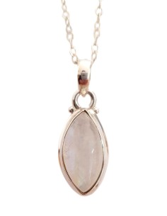 Photo de Pendentif cerclé en argent et pierre de lune avec sa chaîne - Encens.fr - Boutique ésotérique en ligne - vente de Pende