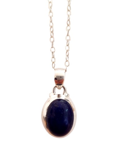 Photo de Pendentif cerclé en argent et lapi lazuli avec sa chaîne - Encens.fr - Boutique ésotérique en ligne - vente de Pendenti