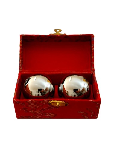 Coffret boules de relaxation argentées