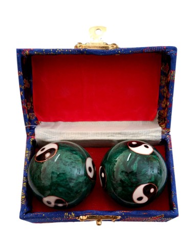 Photo de Coffret boules de relaxation yin yang vertes - Encens.fr - Boutique ésotérique en ligne - vente de Coffret boules de re