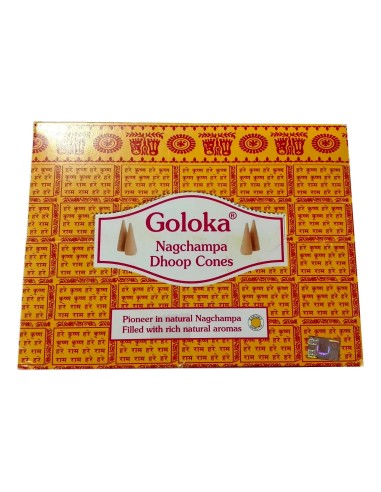 Boite d'encens en cone 12 étuis de 20 grammes GOLOKA NAG CHAMPA