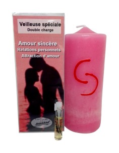 Photo de Bougie ésotérique Mariano "double charge" Amour Sincère - Encens.fr - Boutique ésotérique en ligne - vente de Bougie és