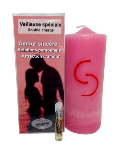 Photo de Bougie ésotérique Mariano "double charge" Amour Sincère - Encens.fr - Boutique ésotérique en ligne - vente de Bougie és