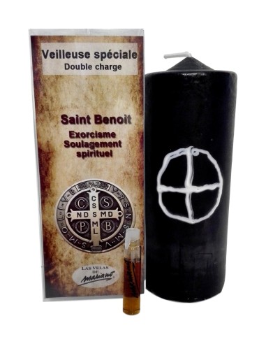 Photo de Bougie ésotérique Mariano "double charge" Saint Benoit - Encens.fr - Boutique ésotérique en ligne - vente de Bougie éso