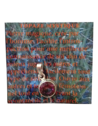 Photo de Pendentif cerclé argent en Topaze mystique faceté - Encens.fr - Boutique ésotérique en ligne - vente de Pendentif cercl