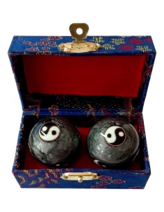 Photo de Coffret boules de relaxation yin yang grise - Encens.fr - Boutique ésotérique en ligne - vente de Coffret boules de rel