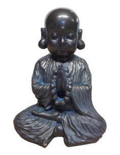 Statue Moine Shaolin position méditation 23 cm